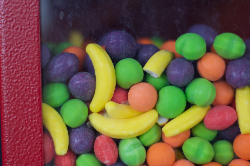 Candy in a vending machine